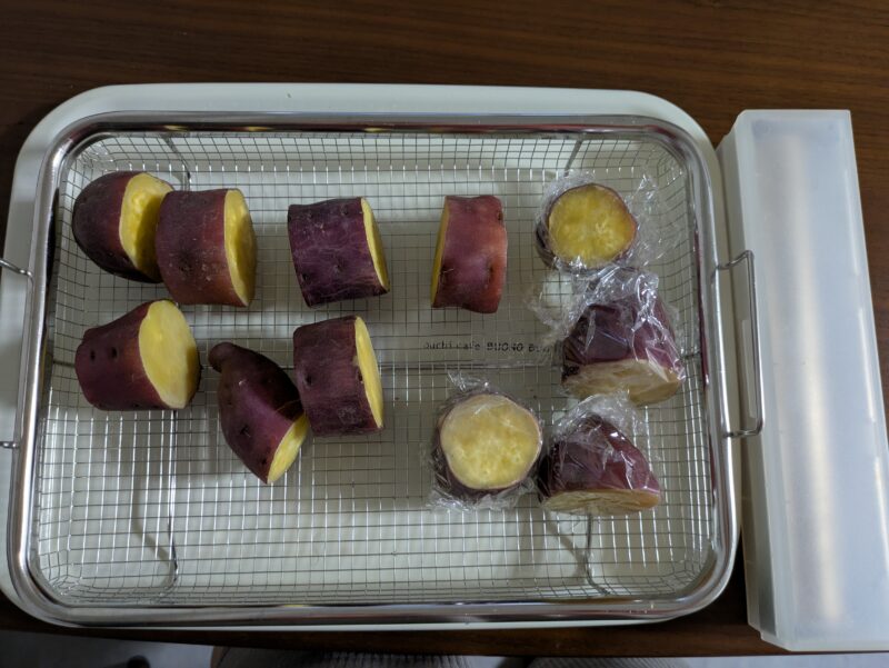 火を通した後のさつまいも