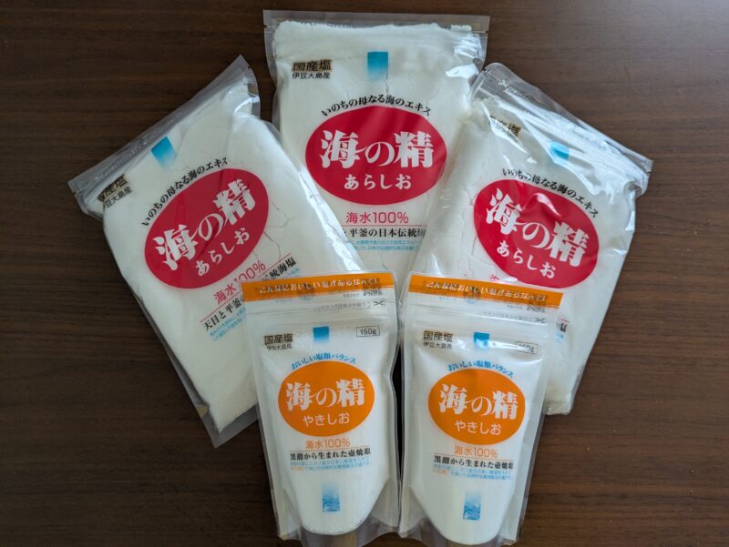 海の精、赤ラベルと焼き塩