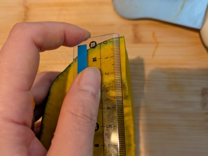 かぼちゃ、2.5㎝の厚さ