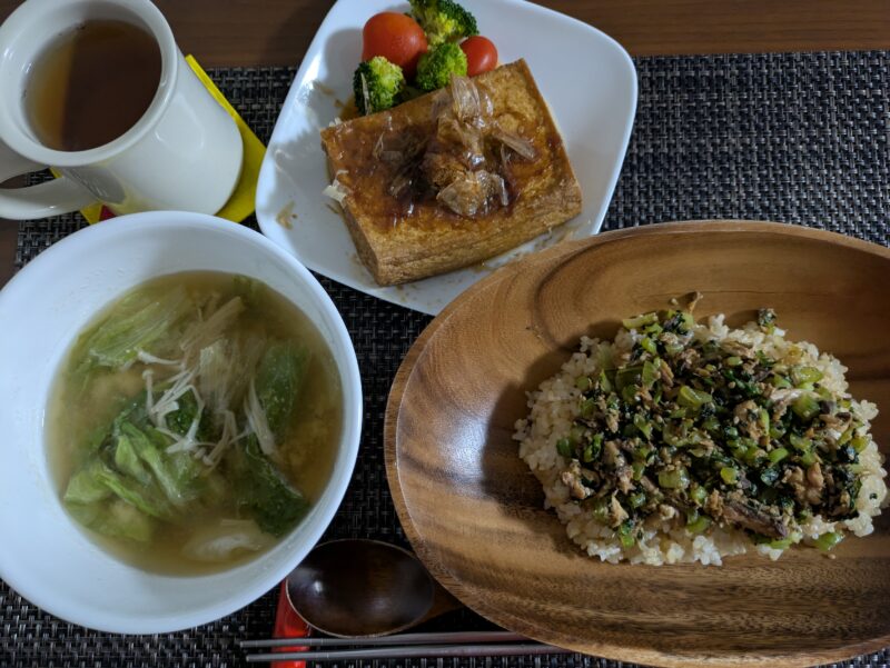 厚揚げステーキの夜ごはん